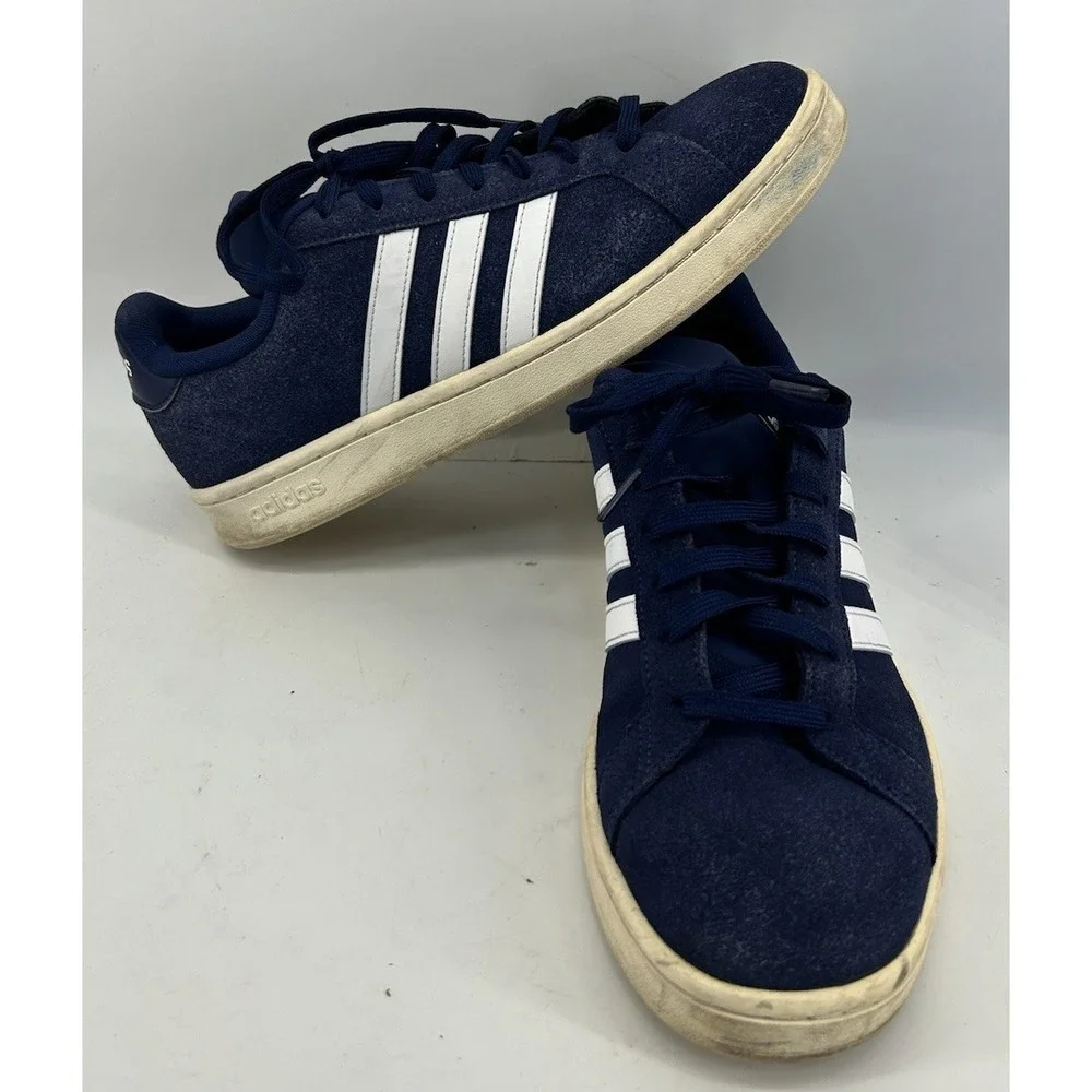 Adidas Grand Court Sneakers Navy Blue With Rubber Sole Men's Size 11